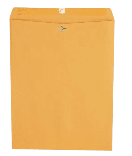 Envelop of more than 9 in x 12 in